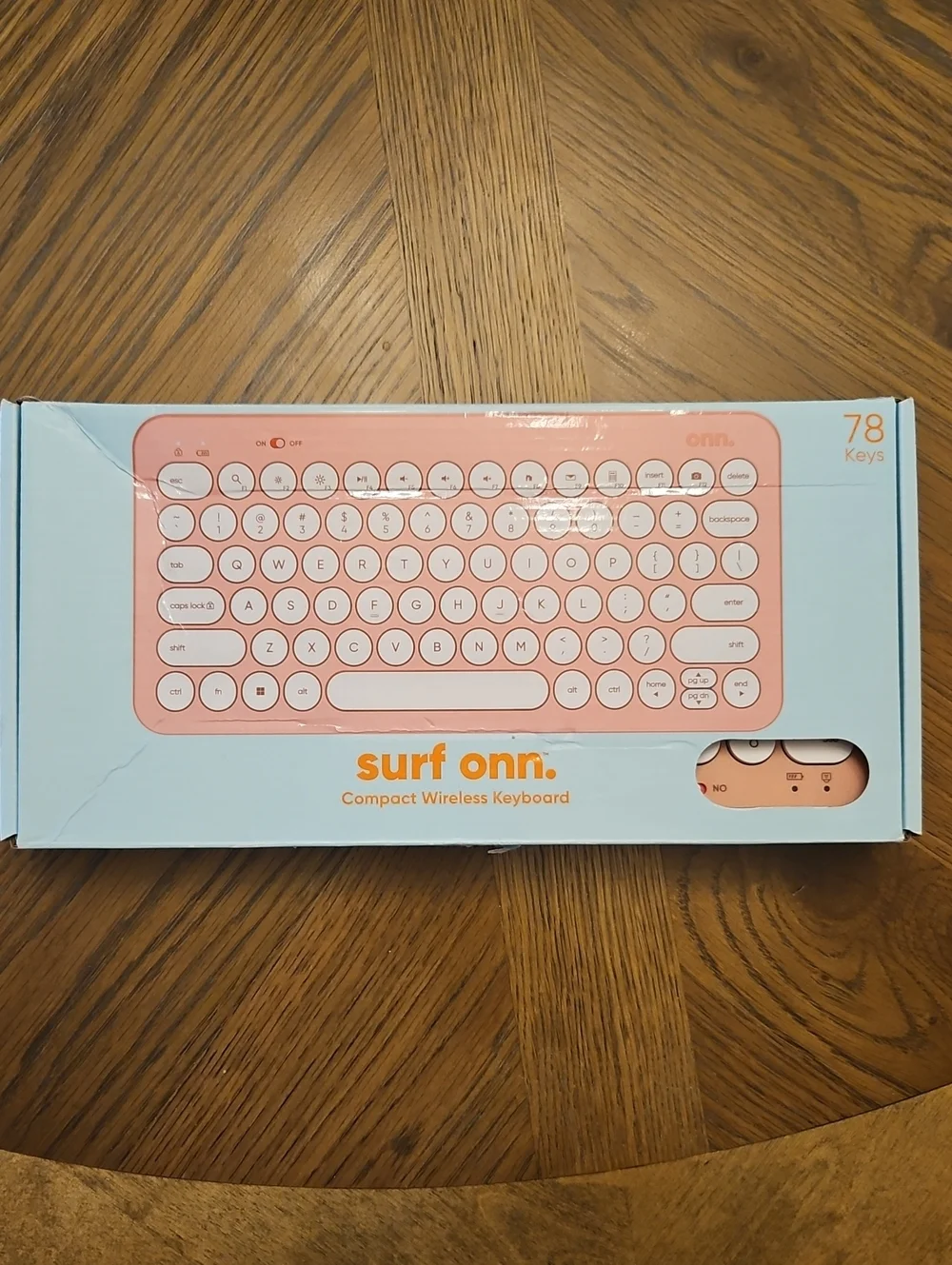 surf onn. Compact Wireless Keyboard Pink & Blue Like New